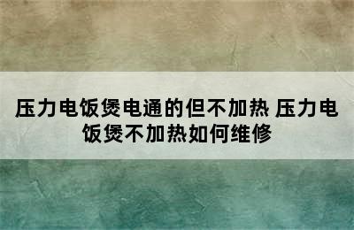 压力电饭煲电通的但不加热 压力电饭煲不加热如何维修